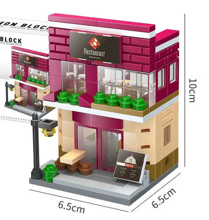 House Building Blocks Mini City Store Street View Snack Street Children'S Toys Boys and Girls Gifts Compatible with Lego