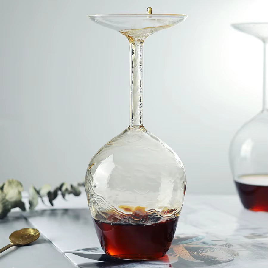 Unique 1Pc 13.5Oz Inverted Wine Glass,Ideal for Spirits & Cocktails, Home Bar and Restaurant ,Enhance Your Beverage Experience