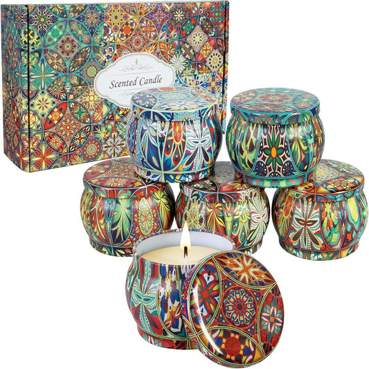 6 Pack Scented Candles Gift Set for Women, Portable Travel Aromatherapy Candles, Natural Soy Wax Gifts Set for Her, Birthday, Valentine'S Day, Mother'S Day, Christmas