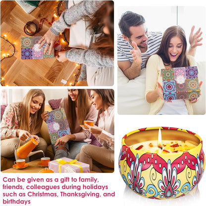 Scented Candles Gifts for Women, Pack of 6 Natural Aromatherapy Candles Set, Candles Gifts for Women, Portable Travel Tin Candles for Stress Relief and Relaxation of the Body for Women Gift