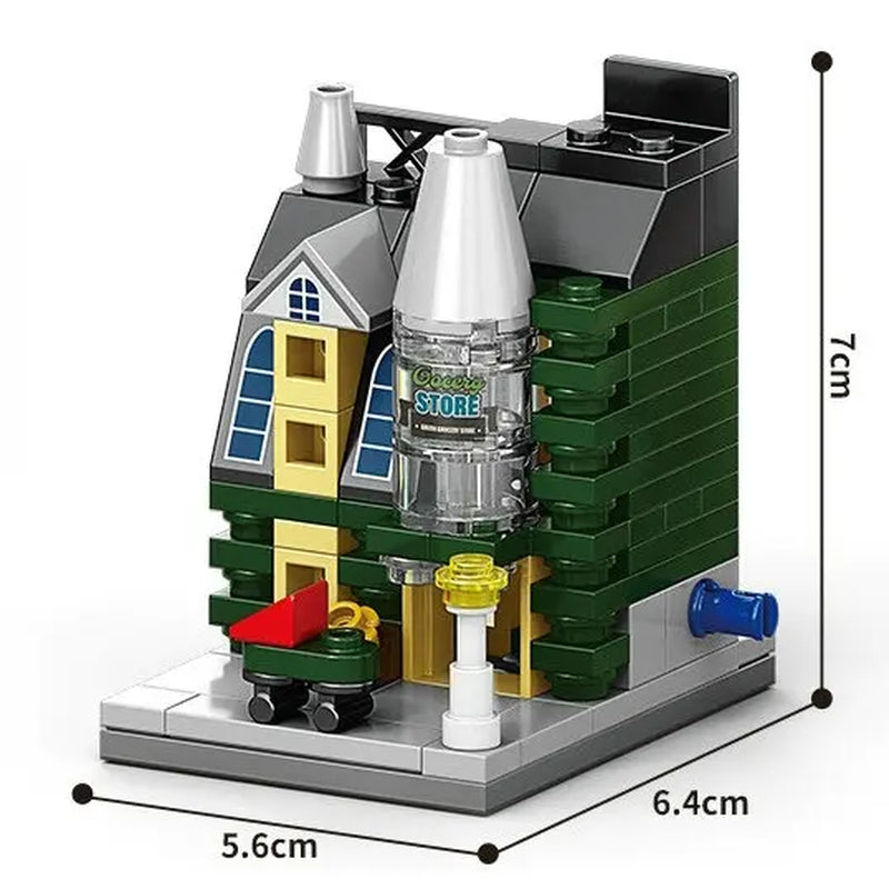 House Building Blocks Mini City Store Street View Snack Street Children'S Toys Boys and Girls Gifts Compatible with Lego