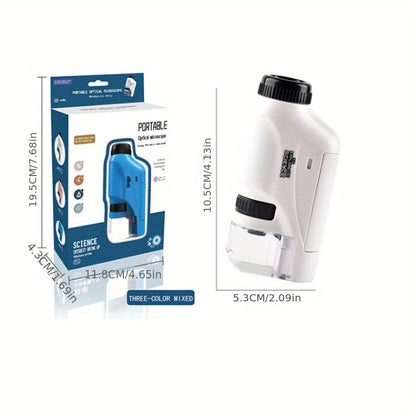 Pocket Microscope for Kids, Portable Handheld Mini Microscope Toy, Kids Microscope with LED Light 60X-120X Explore the Wonders of Nature with This Portable Microscope Toy