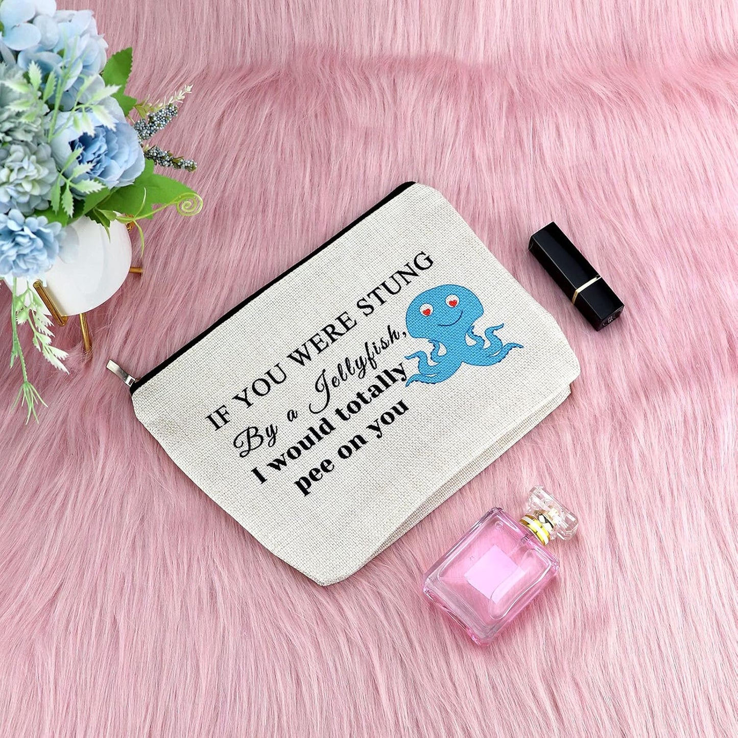 Friendship Gift Funny Friendship Makeup Bag Jellyfish Friendship Gift for Women Cosmetic Bag Best Friends Birthday Gifts for Women Female Teen Girls Christmas Graduation Gifts for Her Cosmetic Pouch