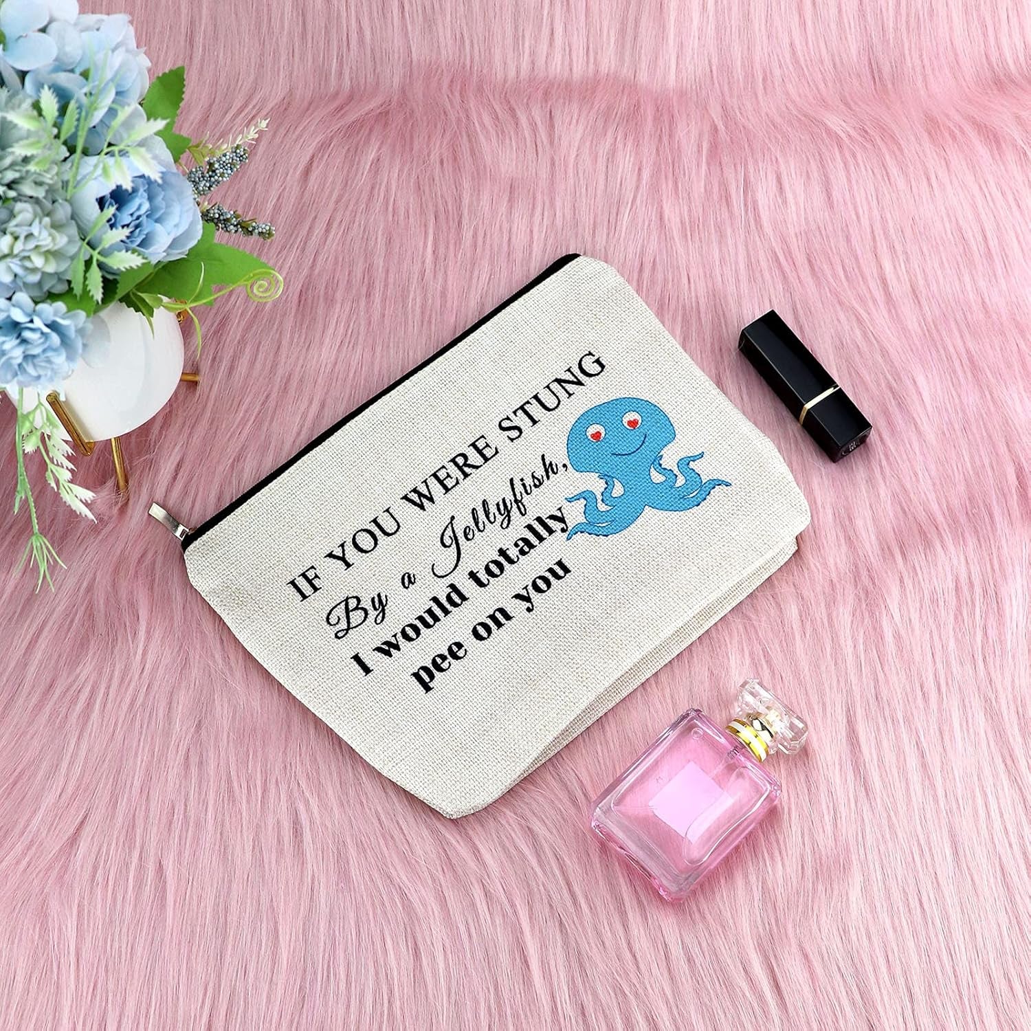 Friendship Gift Funny Friendship Makeup Bag Jellyfish Friendship Gift for Women Cosmetic Bag Best Friends Birthday Gifts for Women Female Teen Girls Christmas Graduation Gifts for Her Cosmetic Pouch
