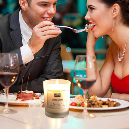 Aromatherapy Candles for Christmas, Essential Oil Aromatherapy Candle, Long Burning Soy Candle, Scented Candles with Gift Box for Sleep Massage Spa, Gift & Home Supplys (Rose-White)