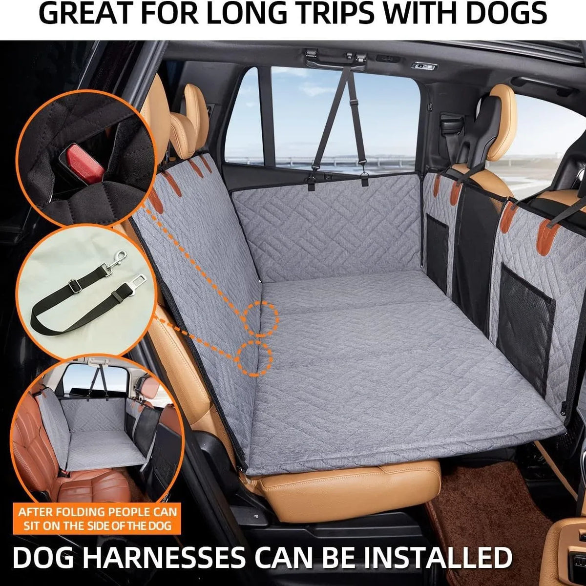 Large Pet Back Seat Extender Universal Car Seat Cover Car Backseat Protector Multipurpose Waterproof Hammock Dog Travel Supplies