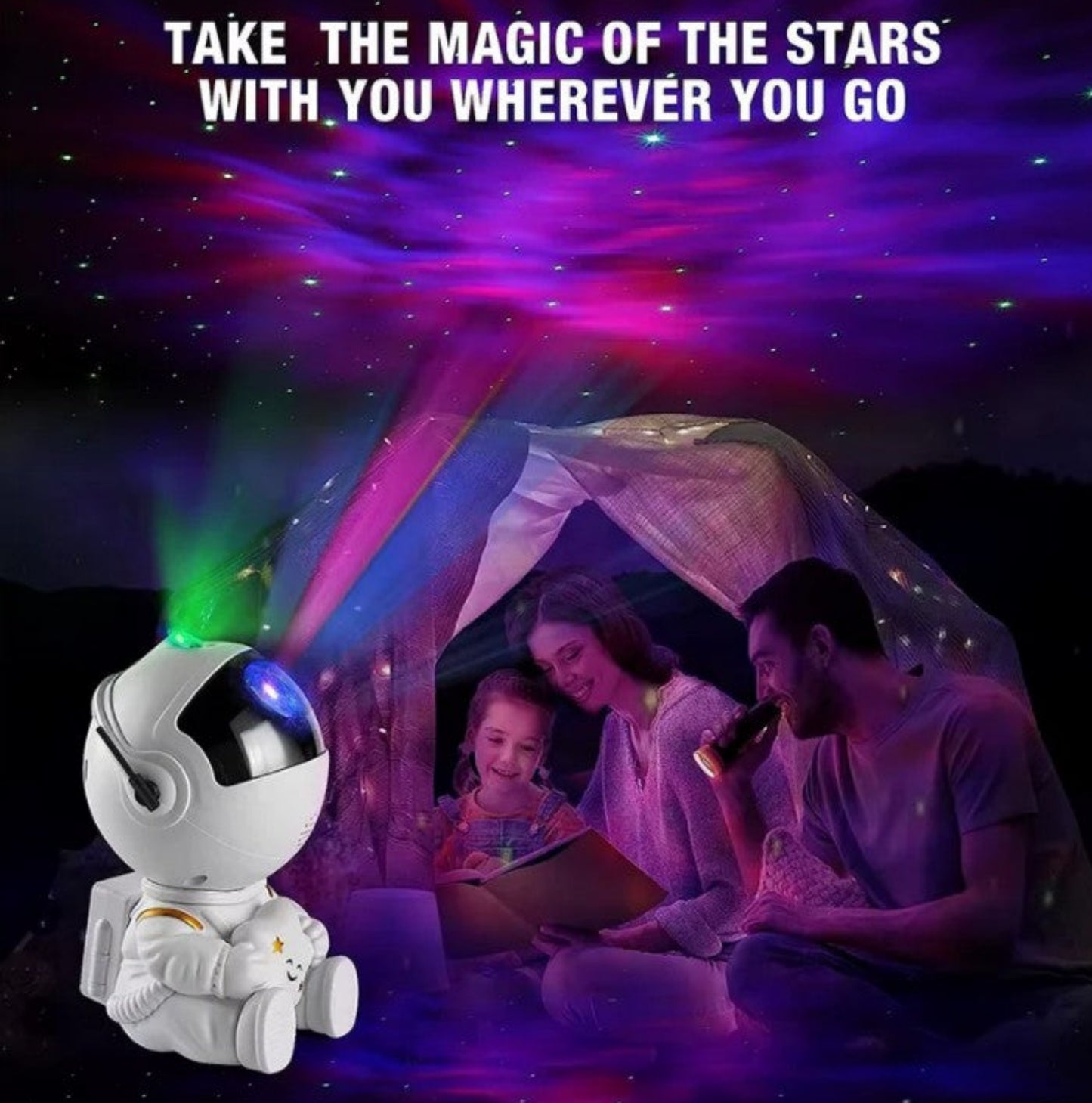 Galaxy Star Projector LED Night Light Astronaut Lamp – Starry Sky Bedroom Décor for Kids