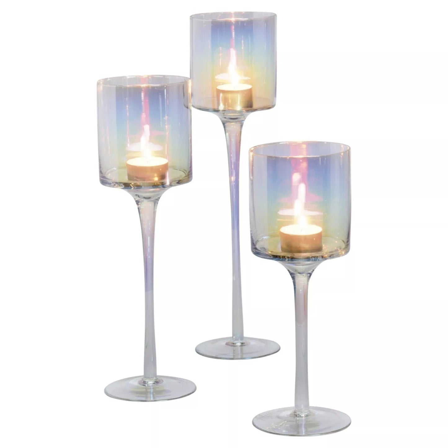 3 Candle Sticks Tea Light Holders Tall Elegant Wedding Centerpiece Home Decor