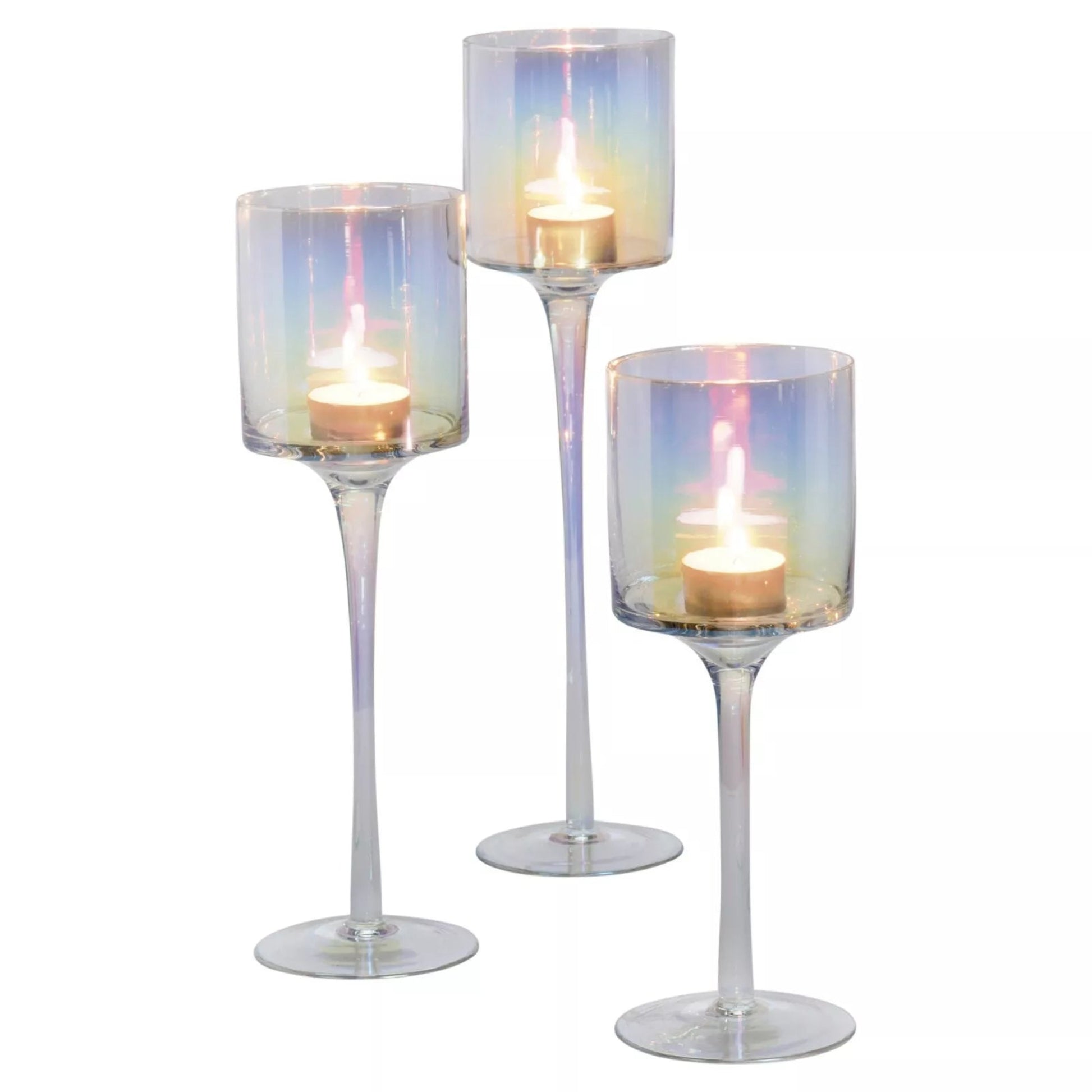 3 Candle Sticks Tea Light Holders Tall Elegant Wedding Centerpiece Home Decor